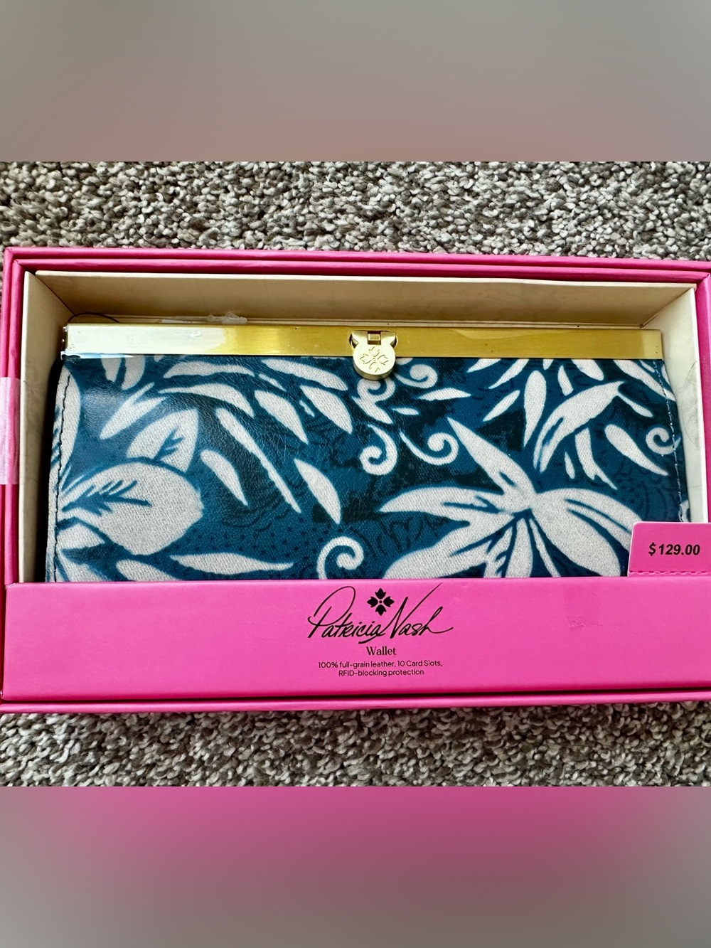 Patricia Nash Floral-Print Leather Wallet